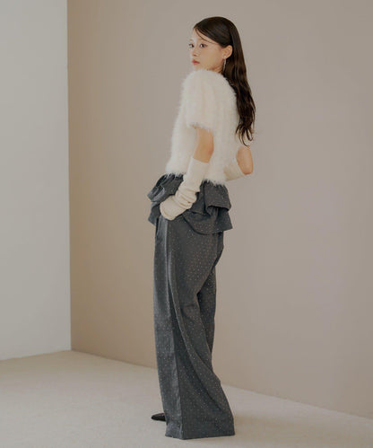 【SALON by Chico】可拆卸荷葉邊寬鬆休閒褲