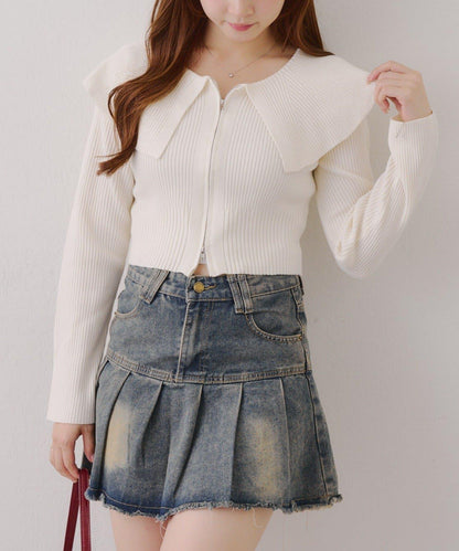 顯瘦顯華麗【RMAF】大翻領拉鍊開衫