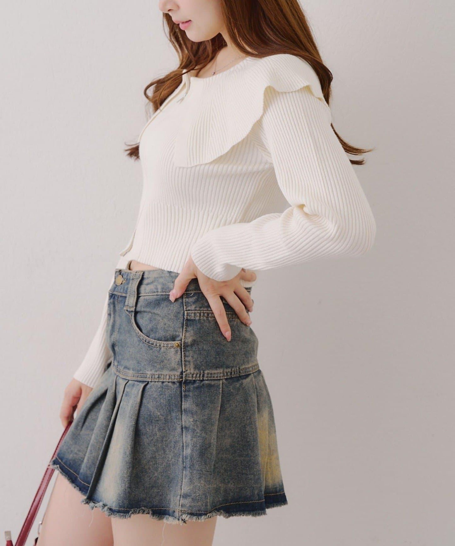 顯瘦顯華麗【RMAF】大翻領拉鍊開衫