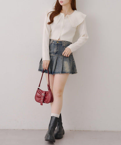 顯瘦顯華麗【RMAF】大翻領拉鍊開衫