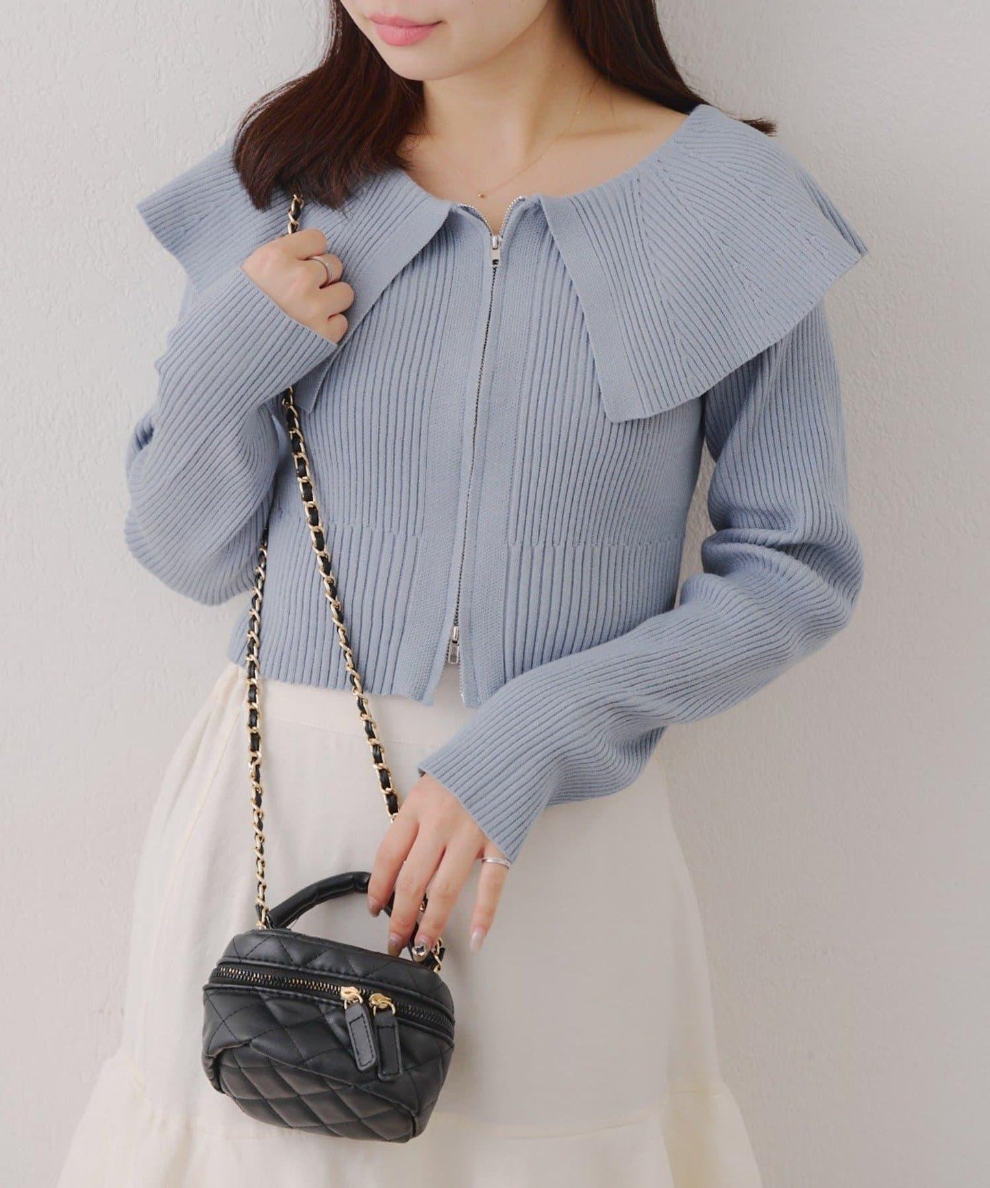 顯瘦顯華麗【RMAF】大翻領拉鍊開衫