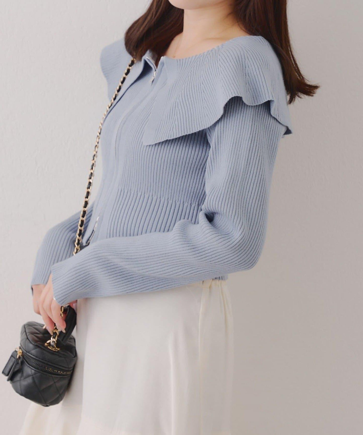 顯瘦顯華麗【RMAF】大翻領拉鍊開衫