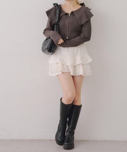 顯瘦顯華麗【RMAF】大翻領拉鍊開衫