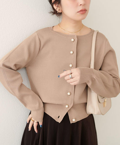 珍珠紐釦針織開衫