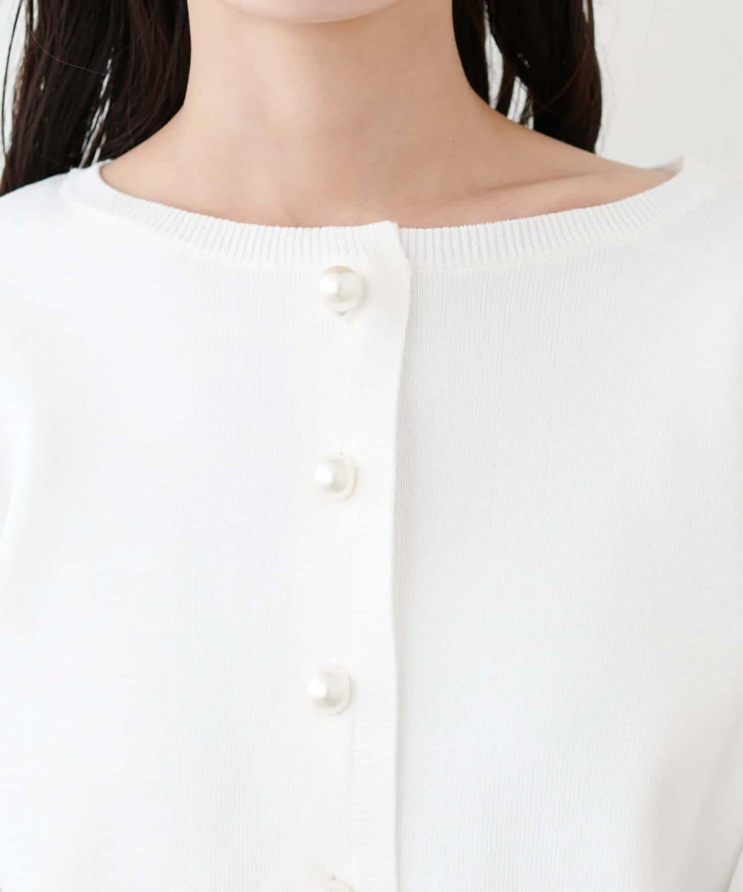 珍珠紐釦針織開衫