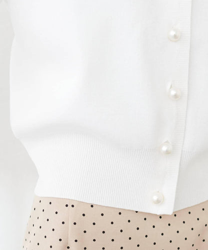 珍珠紐釦針織開衫