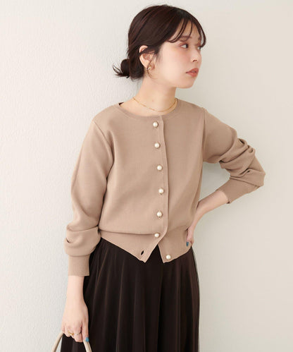 珍珠紐釦針織開衫