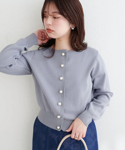 珍珠紐釦針織開衫
