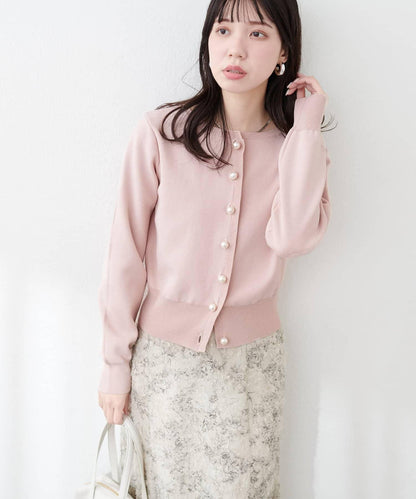 珍珠紐釦針織開衫