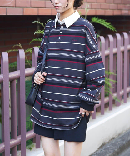 【GEVACO】多色條紋橄欖球衫
