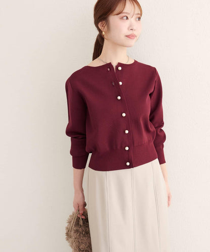 珍珠紐釦針織開衫
