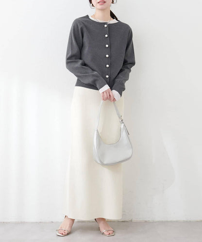 珍珠紐釦針織開衫