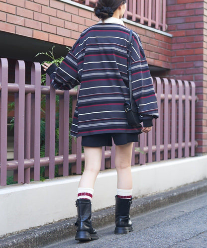 【GEVACO】多色條紋橄欖球衫