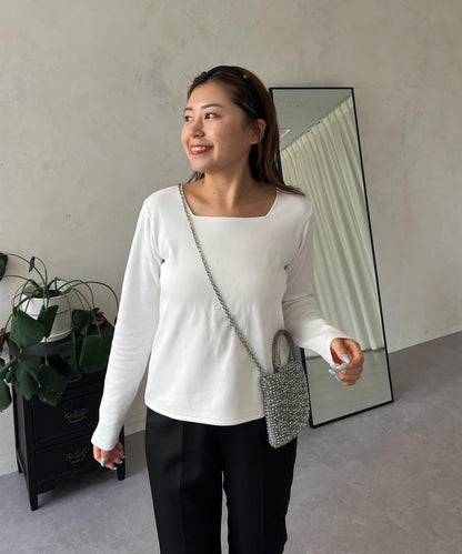 【MOMO】方領長袖T恤