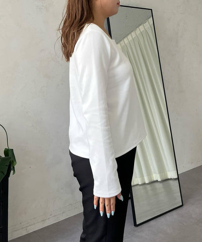 【MOMO】方領長袖T恤