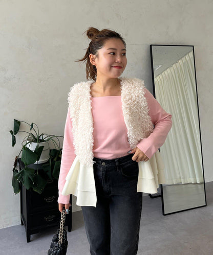 【MOMO】方領長袖T恤