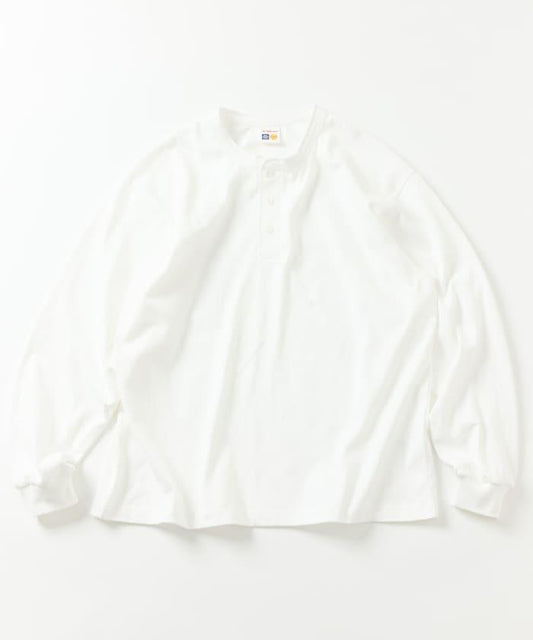 10.5盎司加厚亨利領長袖T恤