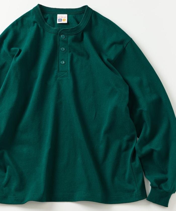 10.5盎司加厚亨利領長袖T恤