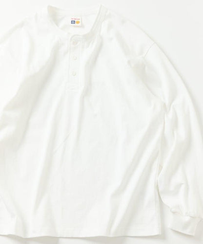 10.5盎司加厚亨利領長袖T恤