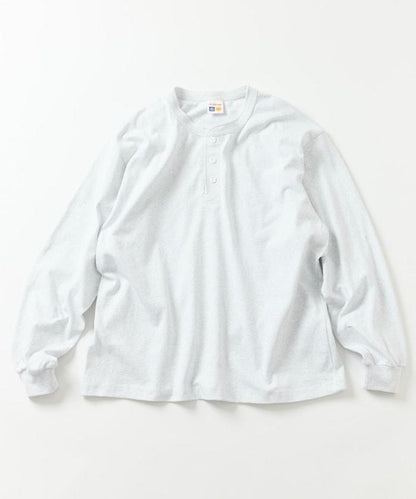 10.5盎司加厚亨利領長袖T恤