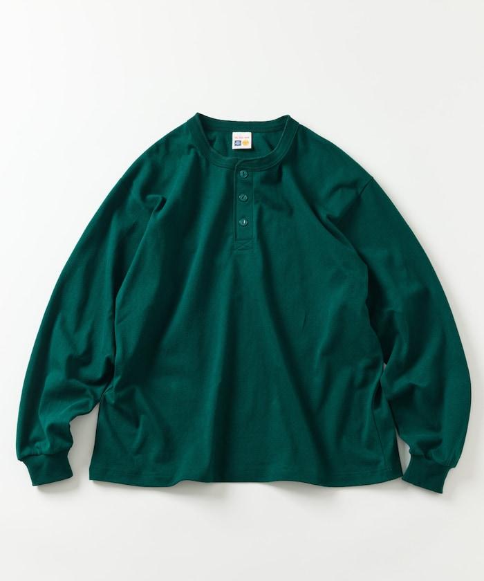 10.5盎司加厚亨利領長袖T恤