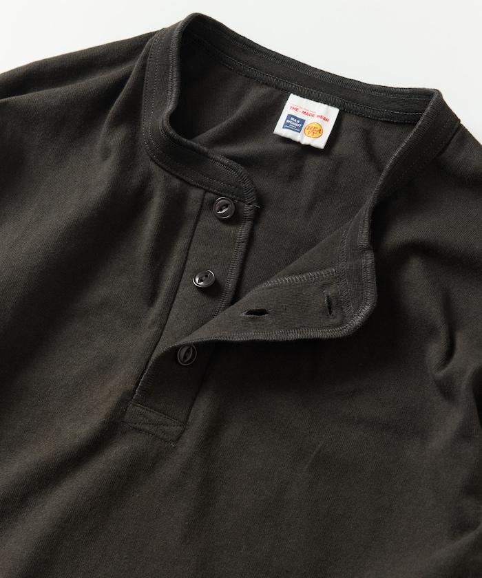 10.5盎司加厚亨利領長袖T恤