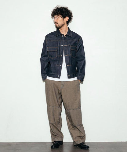 特別款牛仔獵裝雙膝工裝褲