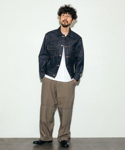 特別款牛仔獵裝雙膝工裝褲