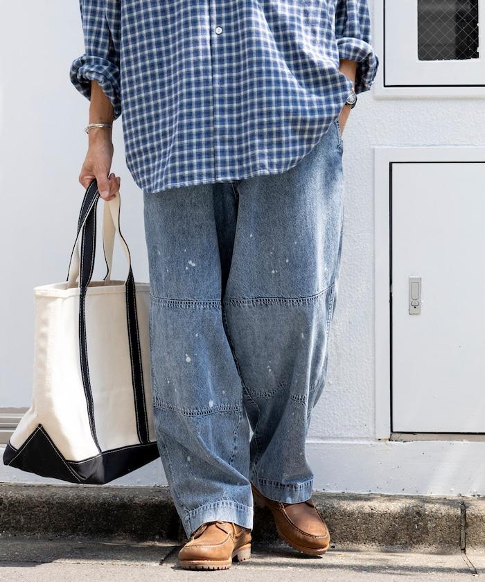 特別款牛仔獵裝雙膝工裝褲