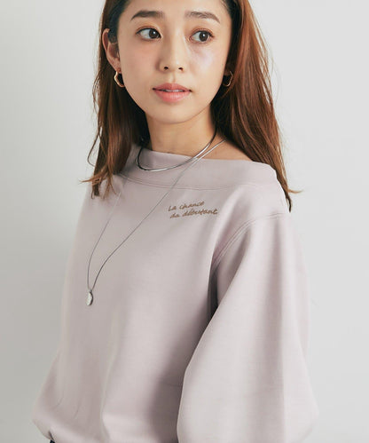 2WAY刺繡拉鍊套頭衫