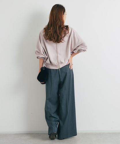 2WAY刺繡拉鍊套頭衫