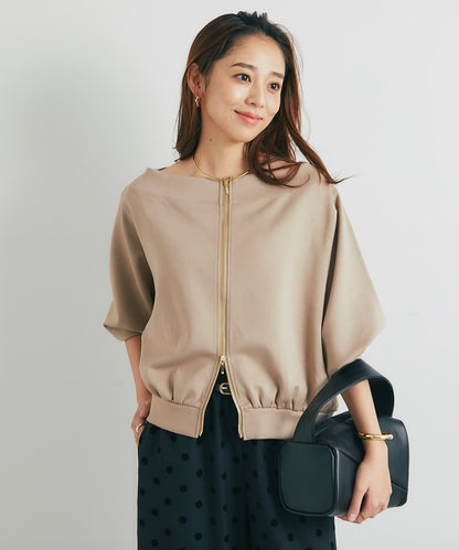 2WAY刺繡拉鍊套頭衫