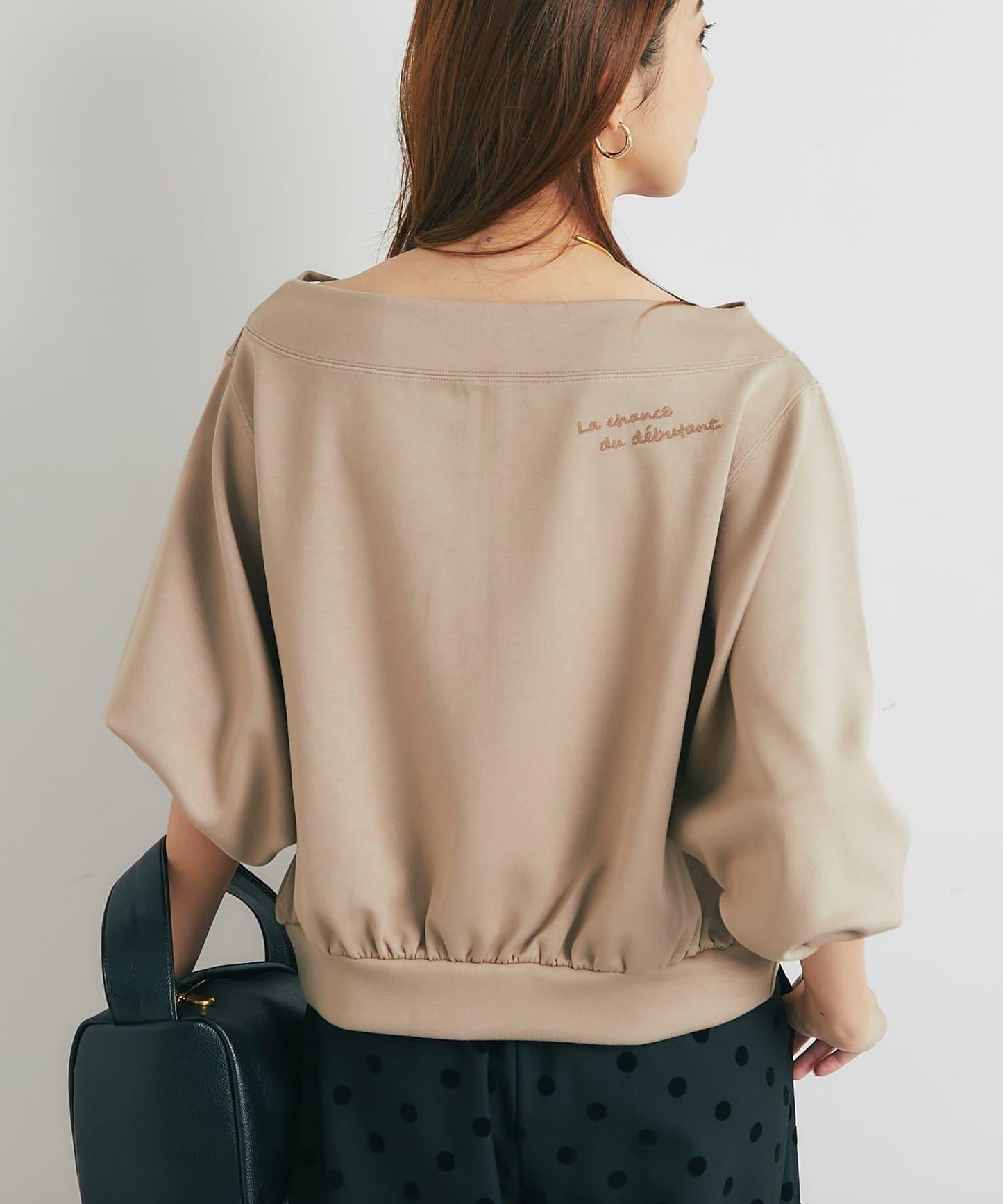 2WAY刺繡拉鍊套頭衫