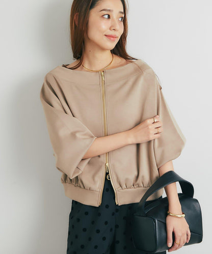 2WAY刺繡拉鍊套頭衫