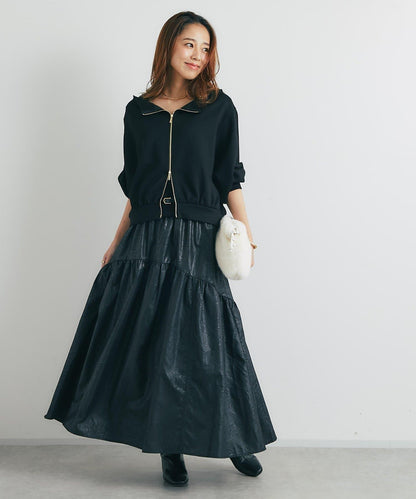 2WAY刺繡拉鍊套頭衫