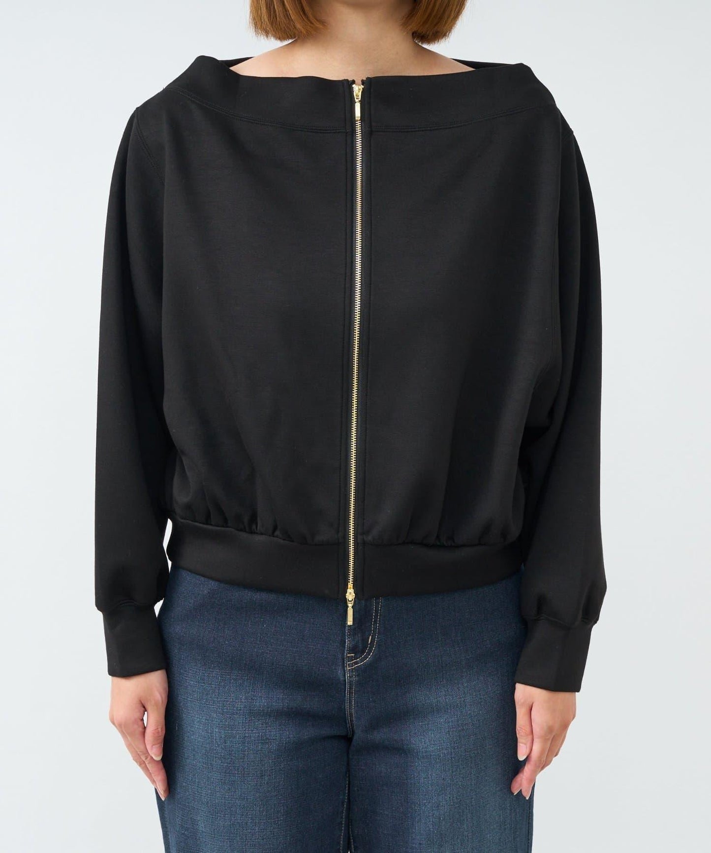 2WAY刺繡拉鍊套頭衫