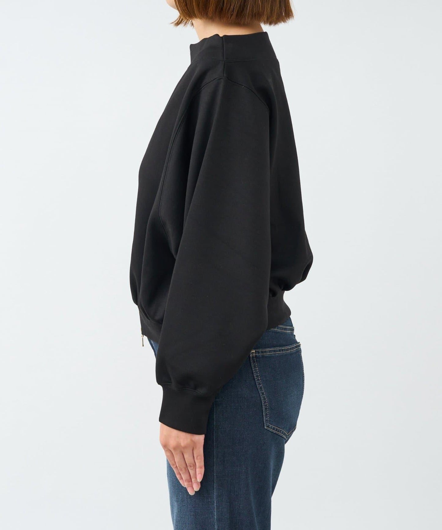 2WAY刺繡拉鍊套頭衫