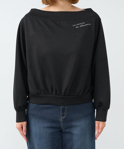 2WAY刺繡拉鍊套頭衫