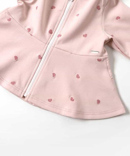 愛心蝴蝶結刺繡荷葉邊短外套