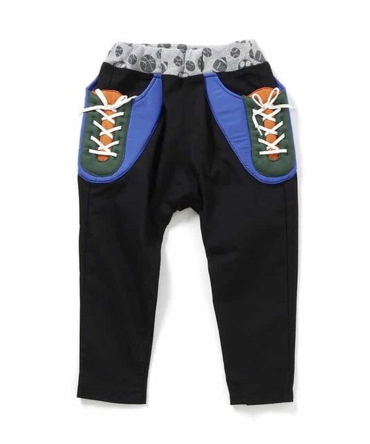 運動鞋口袋&臀部球形哈倫褲 十分褲長