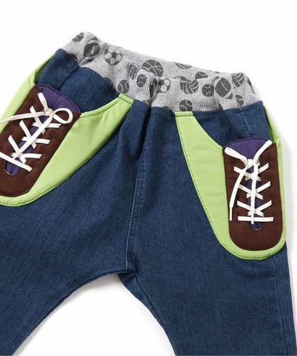 運動鞋口袋&臀部球形哈倫褲 十分褲長