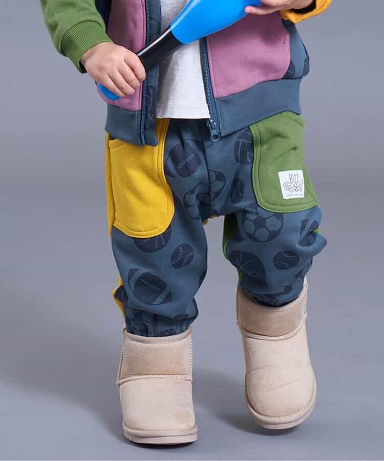 帶徽章多種球類圖案九分束腳褲