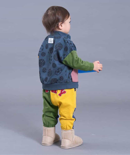 帶徽章多種球類圖案九分束腳褲