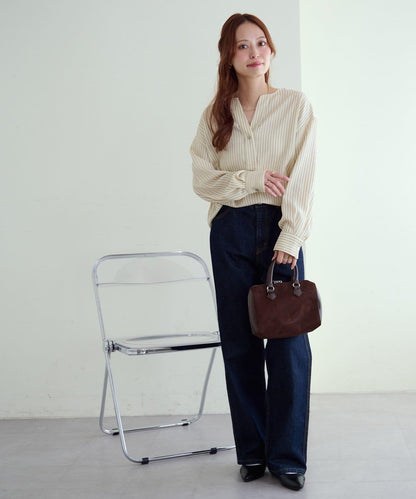 【Discoat】優雅紐扣裝飾V領襯衫