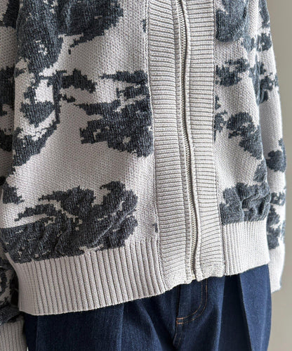 提花絨線開衫