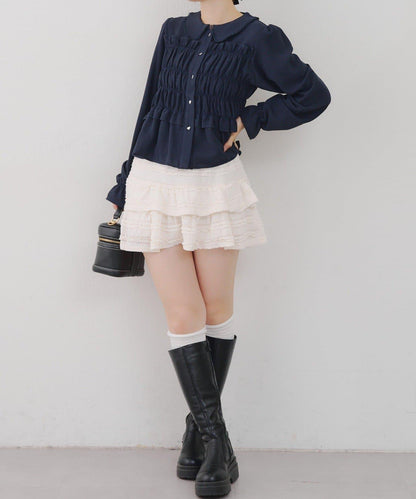 【RMAF】褶皺大翻領襯衫