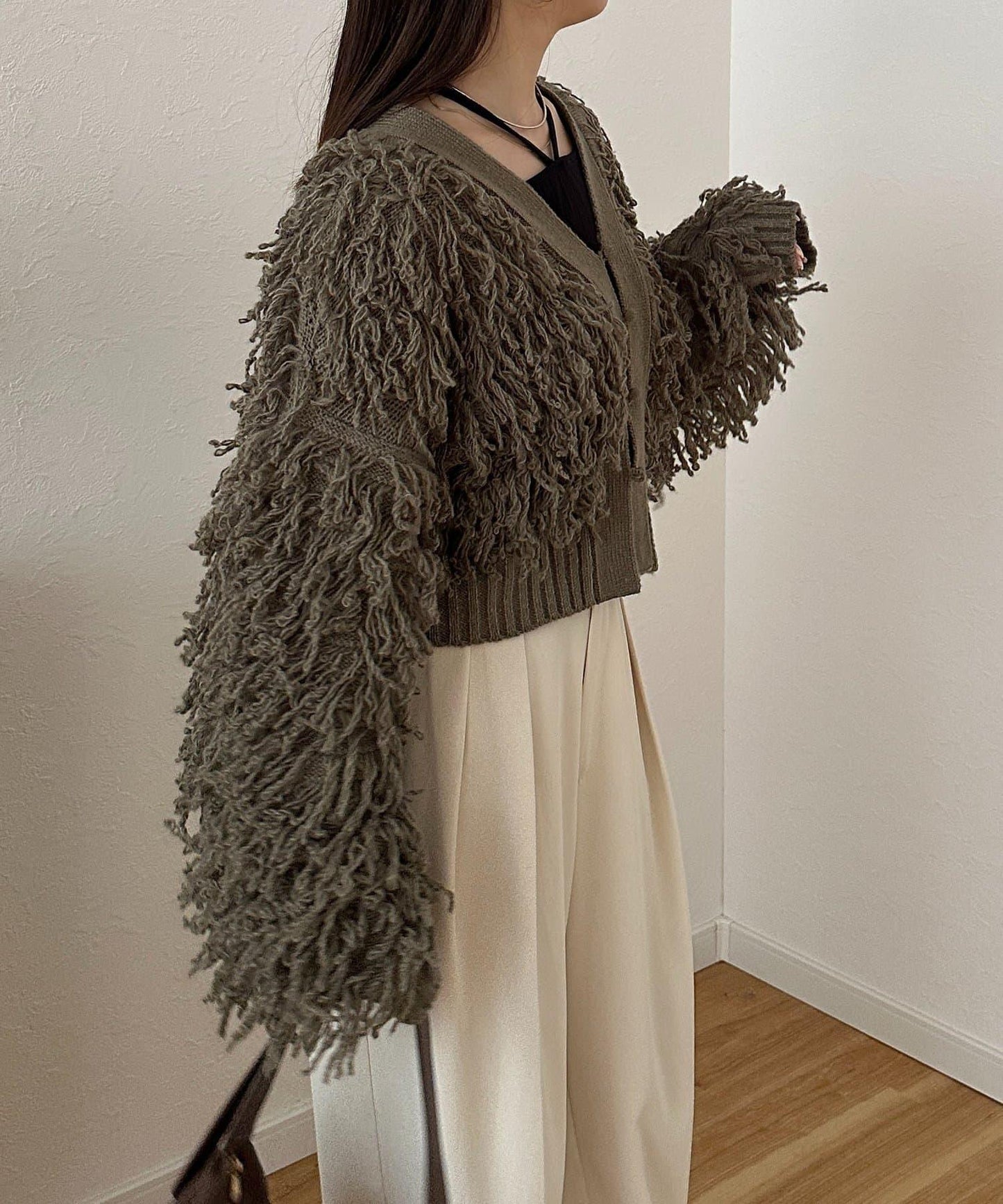 流蘇短款開衫