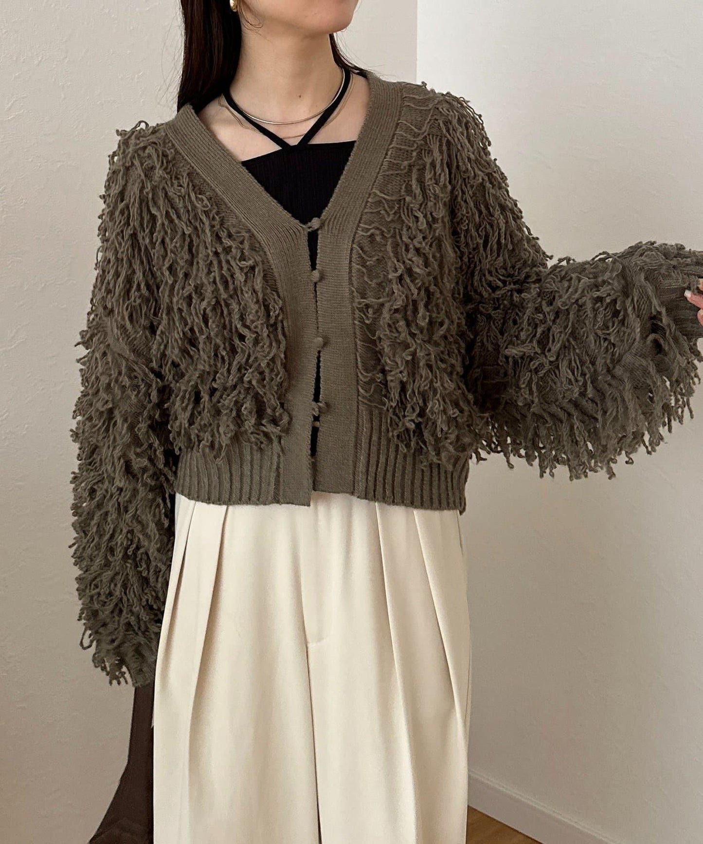 流蘇短款開衫