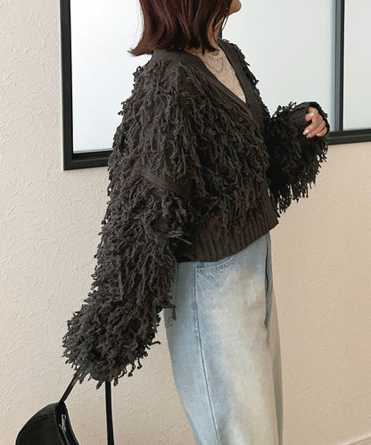 流蘇短款開衫