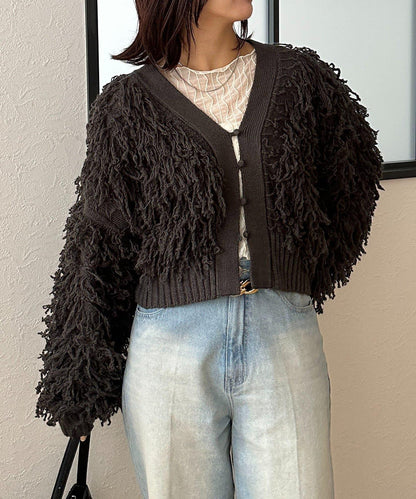 流蘇短款開衫